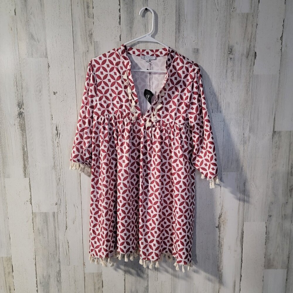 🧡NWT Collection By Cezele Geometric Print Blouse